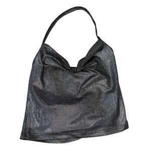 UUE Silver Sparkly Y2K Halter Top XS Club Party